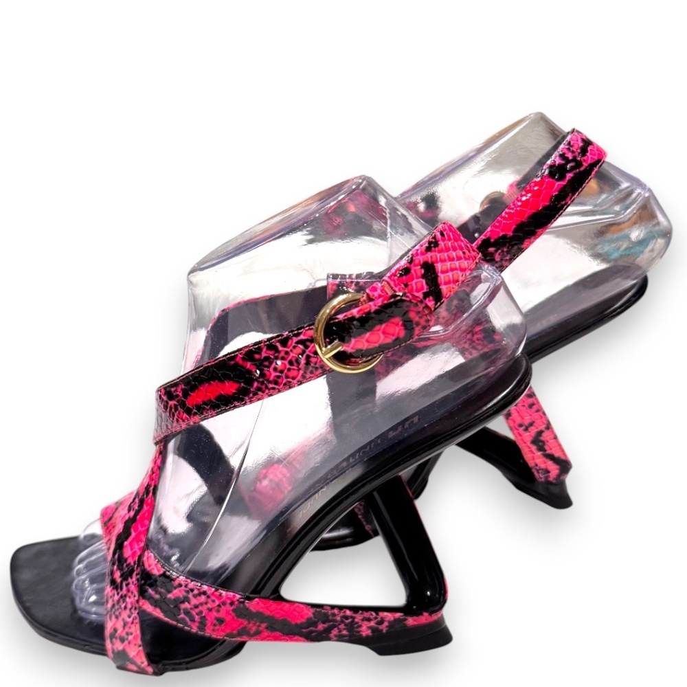 UNITED NUDE Frame Heel Sandals – Pink Snake Print – Size 39